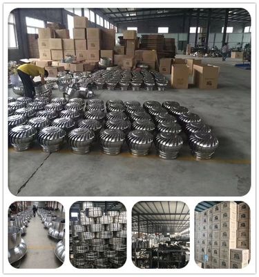 Ventilateur d'échappement de toit en acier inoxydable 200-1500 mm pour entrepôt au port de chargement de Qingdao